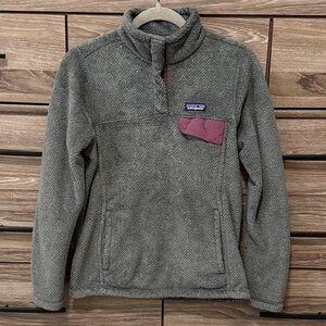 Patagonia Re-Tool Snap-T Pullover Size Medium Feather Grey/Light Balsamic